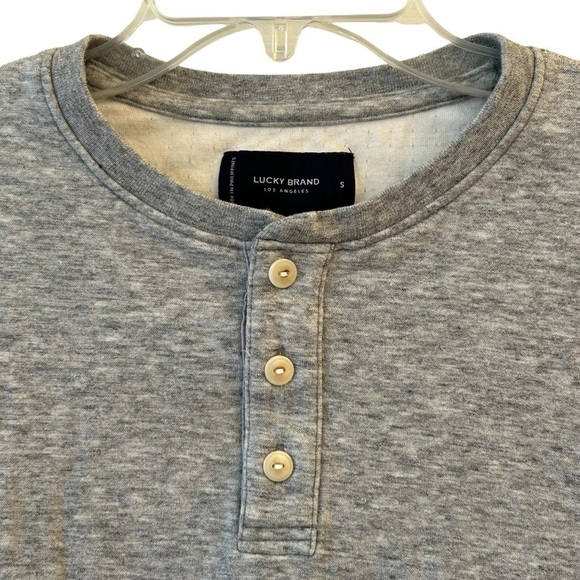 Lucky Brand Heavy Weight Warm Henley Long Sleeve Small 🩶 Gray - Picture 2 of 4
